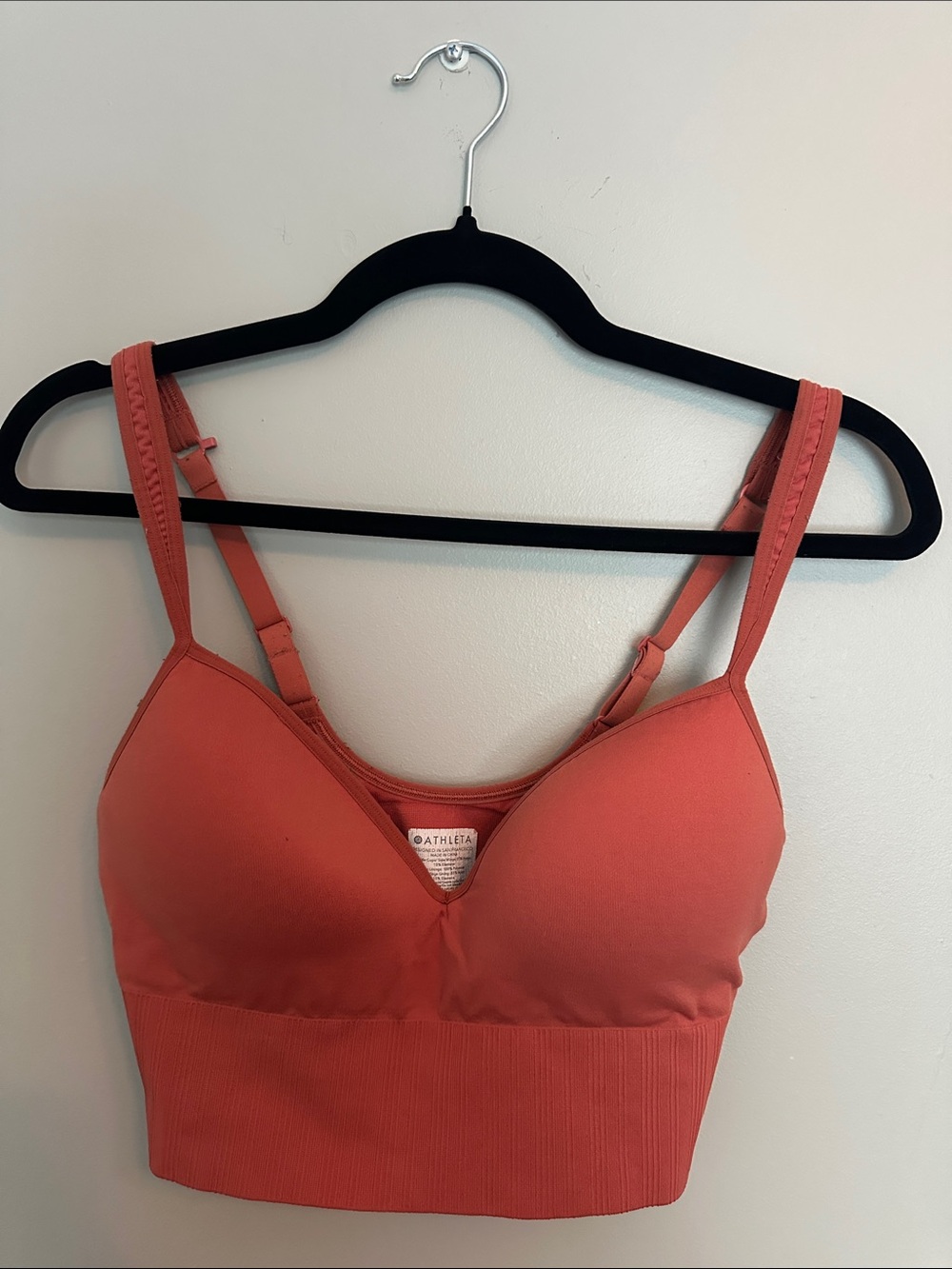 Athleta Coral Padded Ribbed Longline Sports Bralette